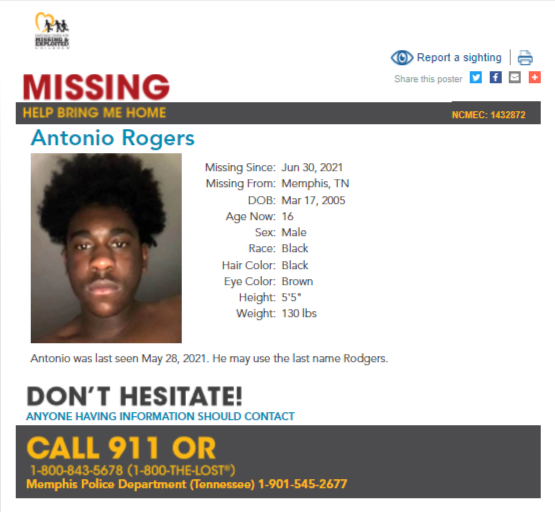 Antonio Rogers NCMC1432872c1 2021-06-30 - Memphis TN - West TN