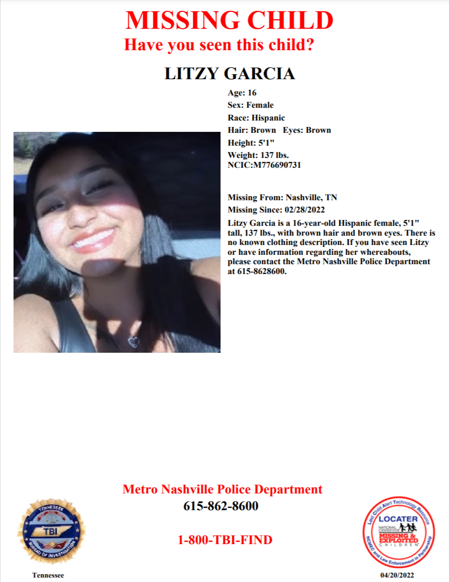 Litzy Garcia - TBI poster - 2022-02-28 - Nashville TN - Middle TN
