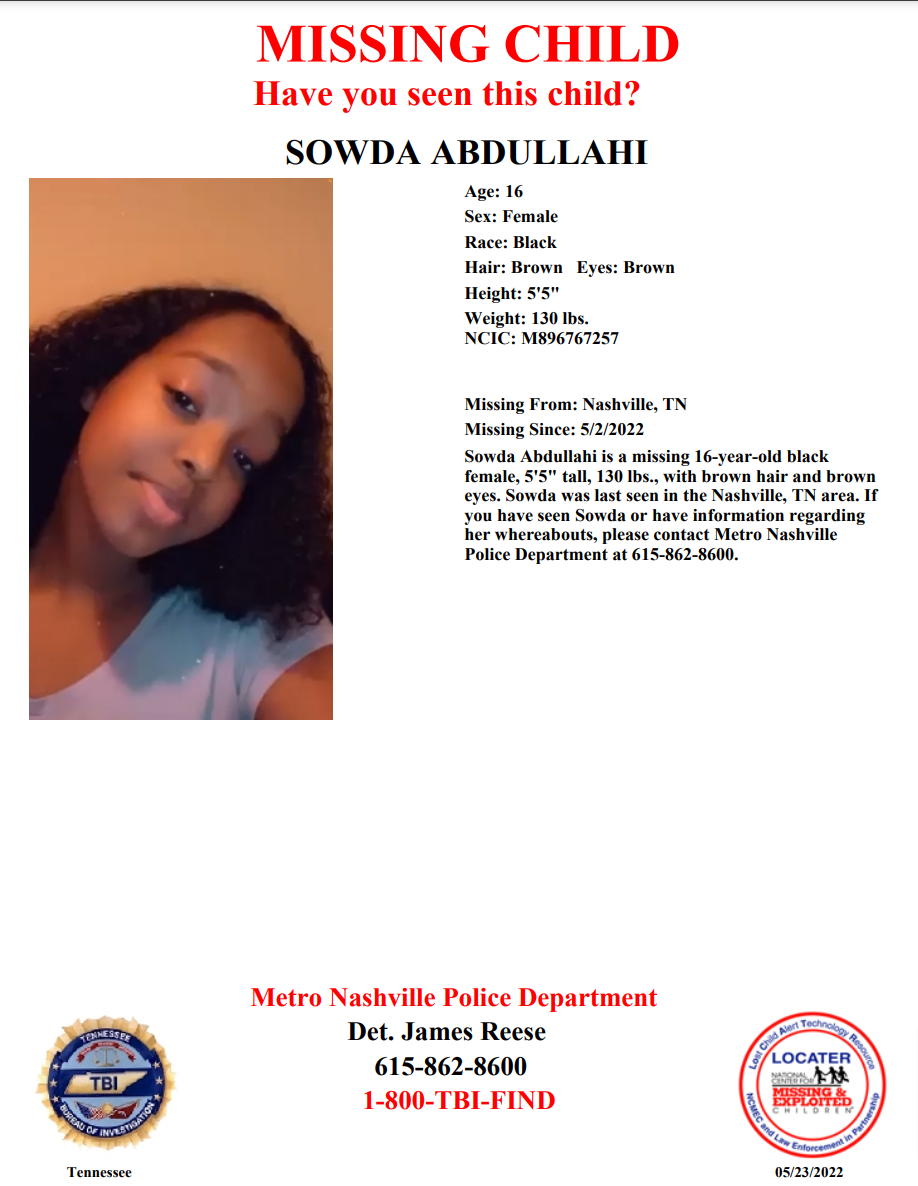 Sowda Abdullahi – TBI poster - 2022-05-02 – Nashville TN – Middle TN