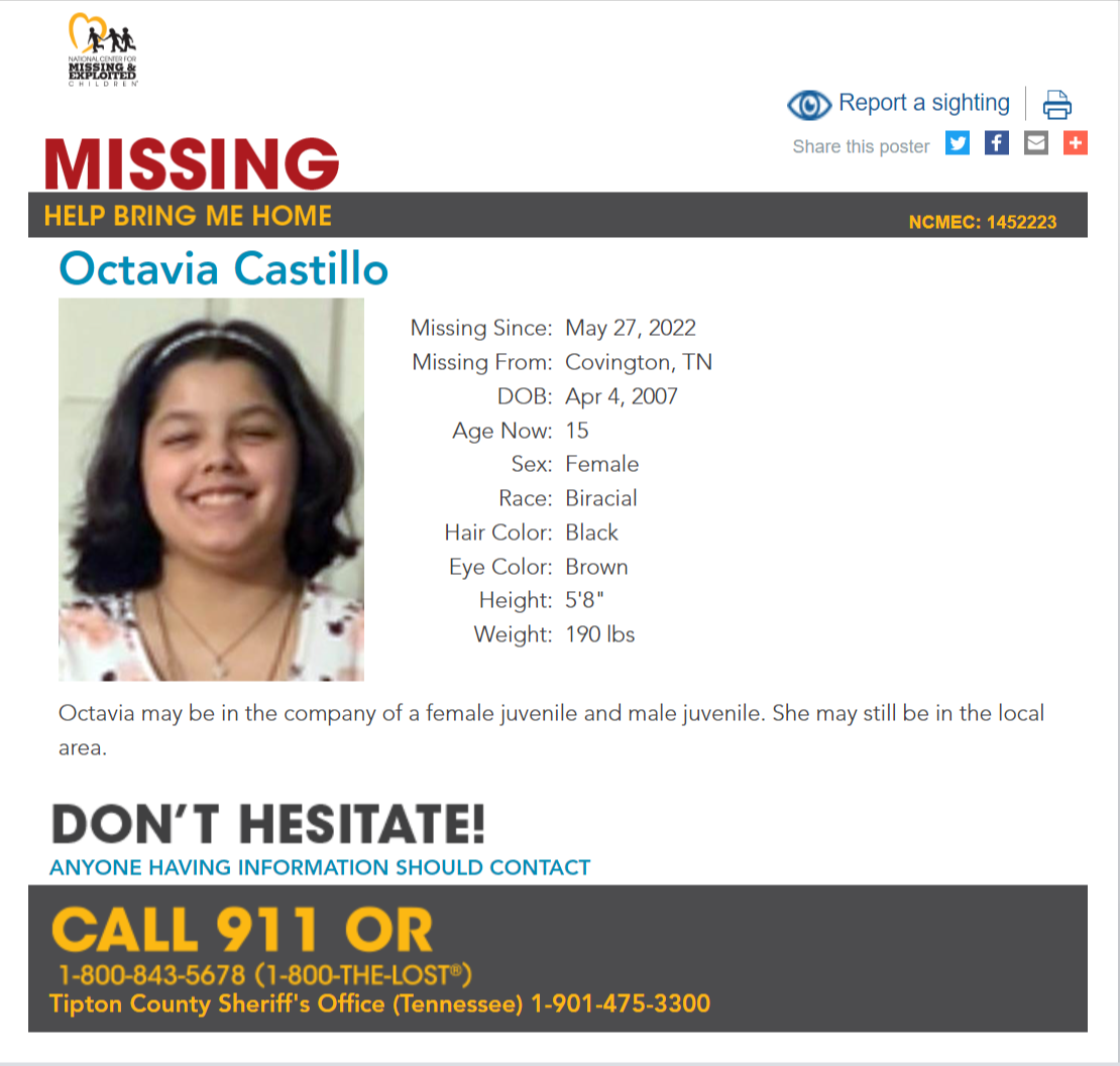 Octavia Castillo NCMC1452223c1 2022-05-27 - Covington TN - West TN