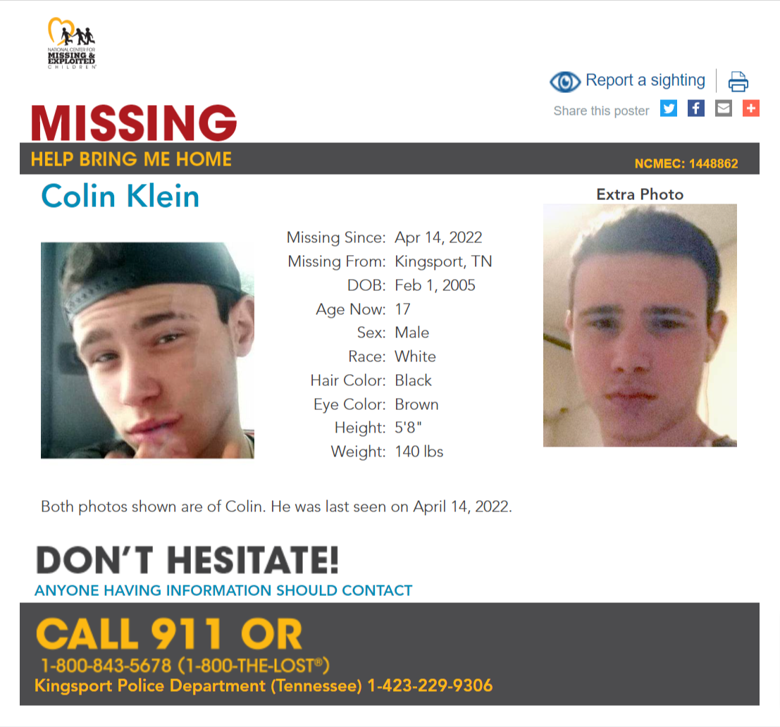 Colin Klein NCMC1448862c1 poster 2022-04-14 - Kingsport TN - East TN