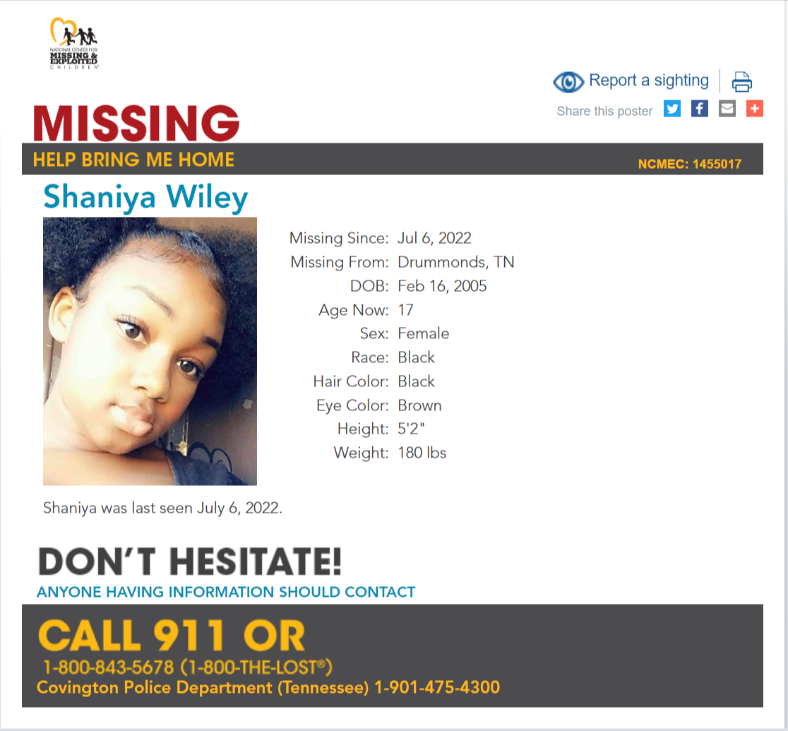 Shaniya Wiley NCMC1455017c1 2022-07-06 - Drummonds TN - West TN