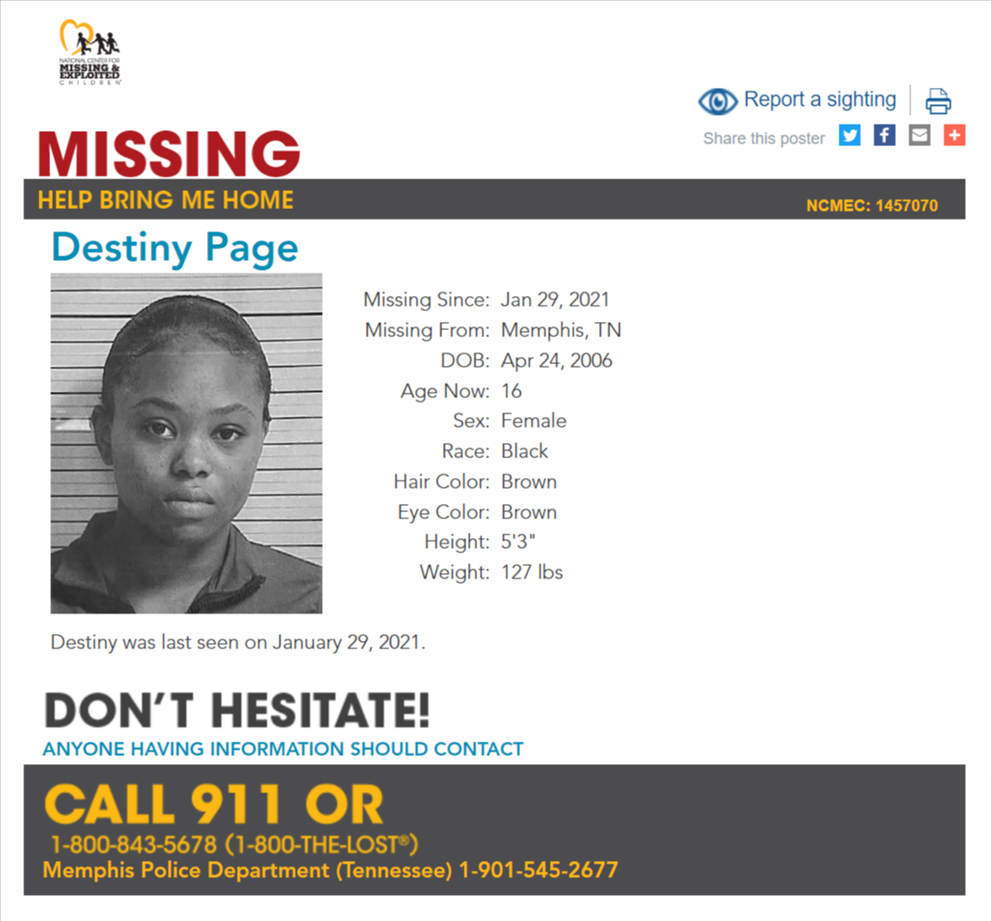 Destiny Page NCMC1457070c1 2021-01-29 - Memphis TN - West TN