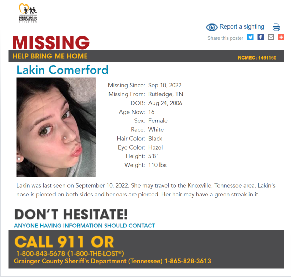 Lakin Comerford NCMC1461150c1 2022-09-10 - Rutledge TN - East TN