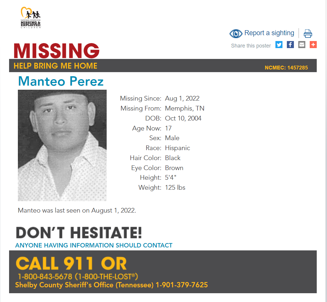 Manteo Perez NCMC1457285c1 2022-08-01 - Memphis TN - West TN