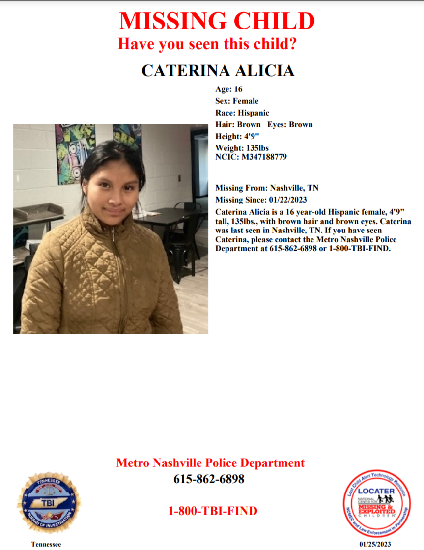 Caterina Alicia TBI poster 2023-01-22 Nashville TN - Middle TN