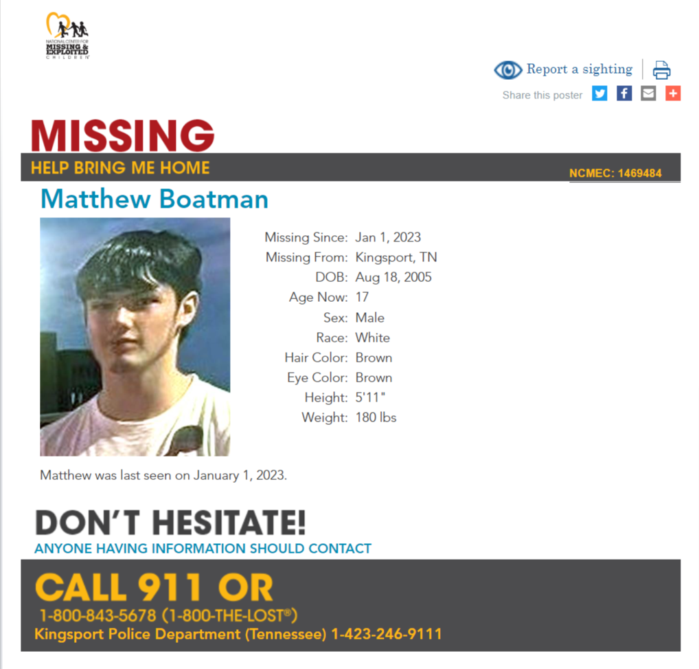 Matthew Boatman NCMC1469484c1 poster 2023-01-01 - Kingsport TN - East TN