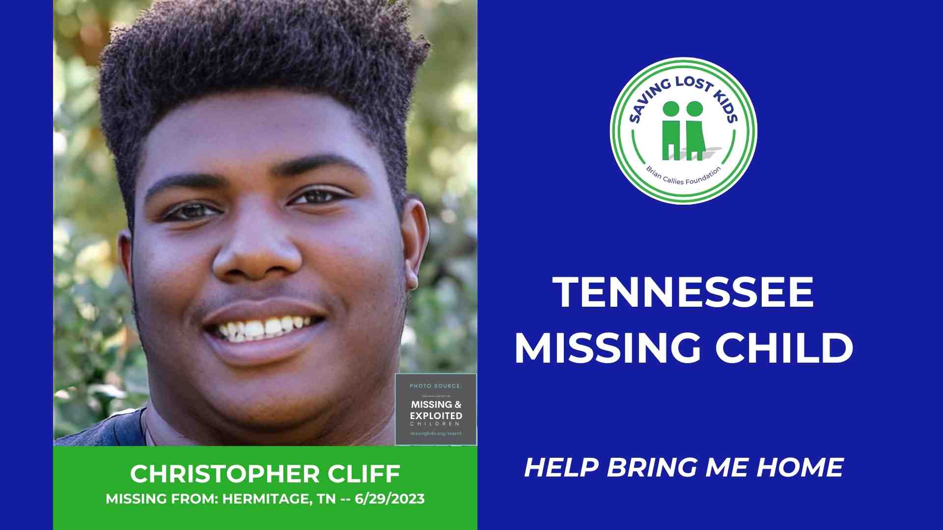CHRISTOPHER CLIFF - 16YO MISSING HERMITAGE, TN BOY - MIDDLE TN hdr