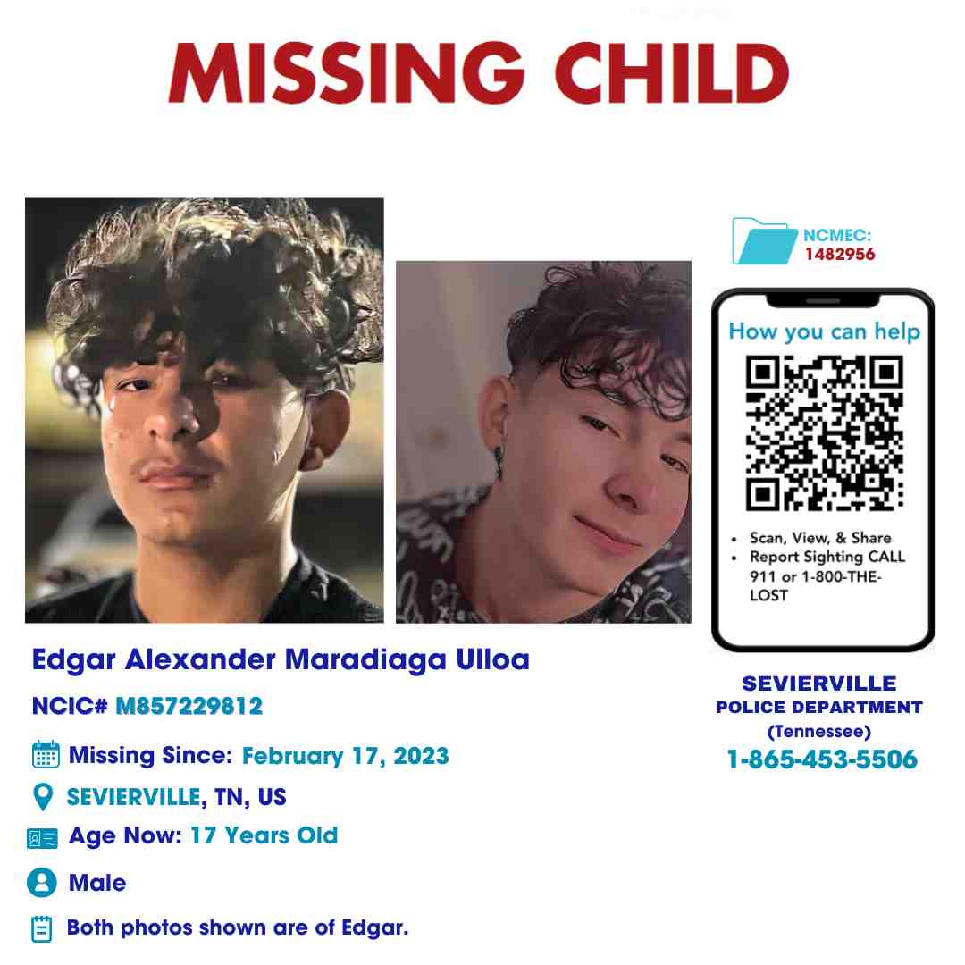 EDGAR MARADIAGA ULLOA - 17YO MISSING SEVIERVILLE, TN BOY - EAST poster