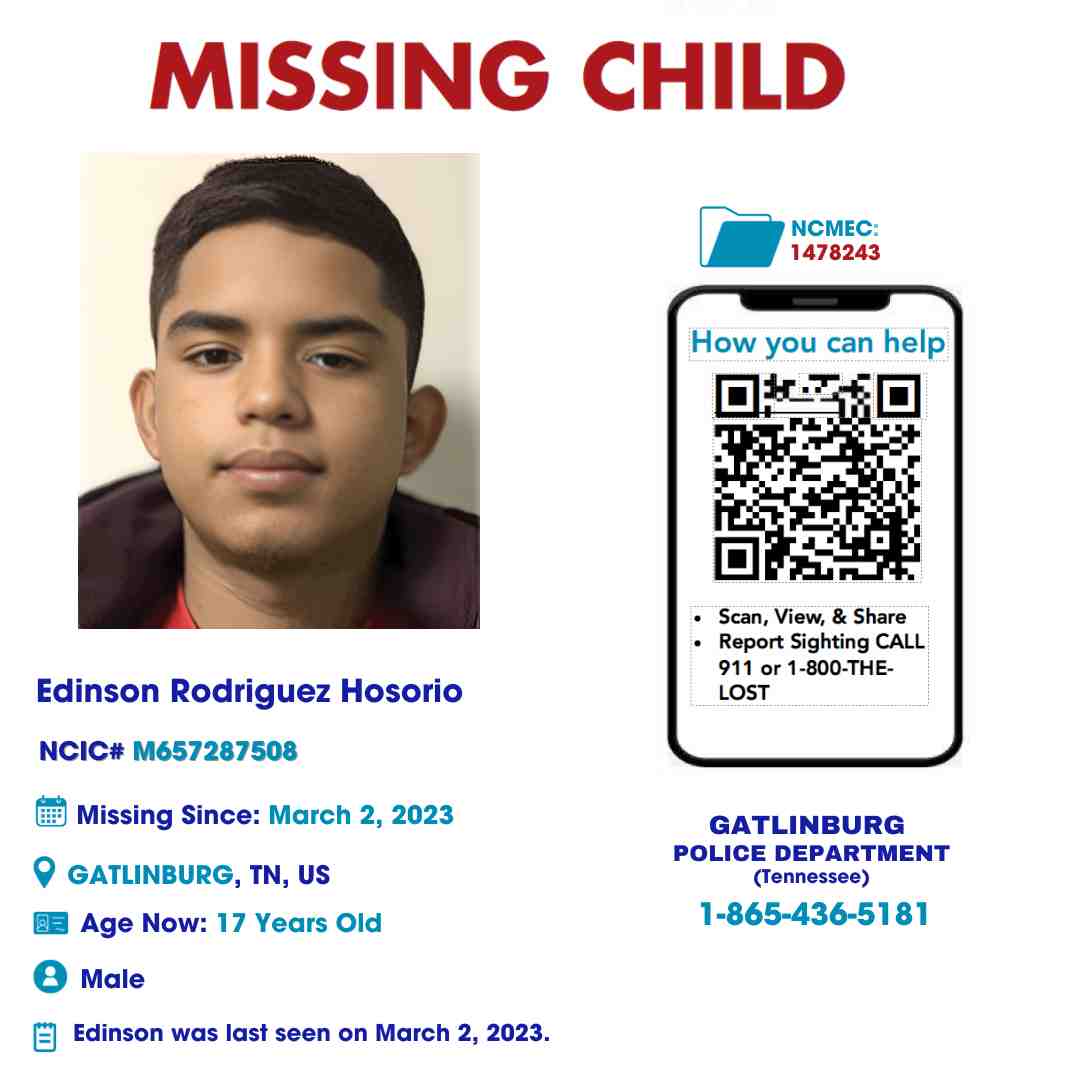EDINSON RODRIGUEZ HOSORIO - 17YO MISSING GATLINBURG, TN BOY - EAST TN post