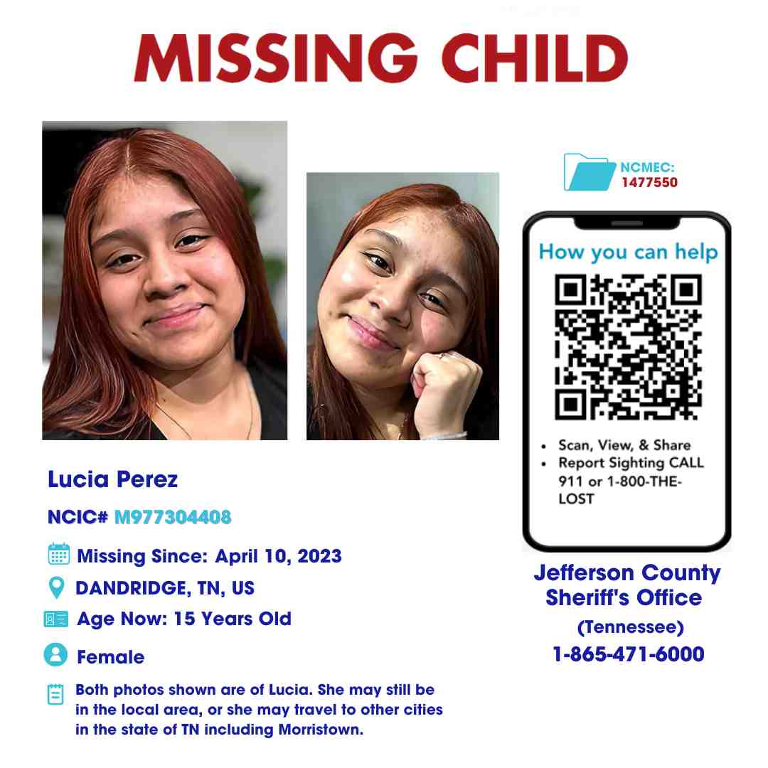 LUCIA PEREZ - 15YO MISSING DANDRIDGE TN GIRL - EAST TN poster