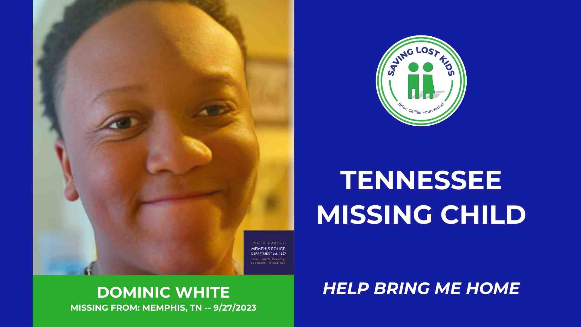 DOMINIC WHITE - 16YO MISSING MEMPHIS, TN BOY - WEST TN hdr
