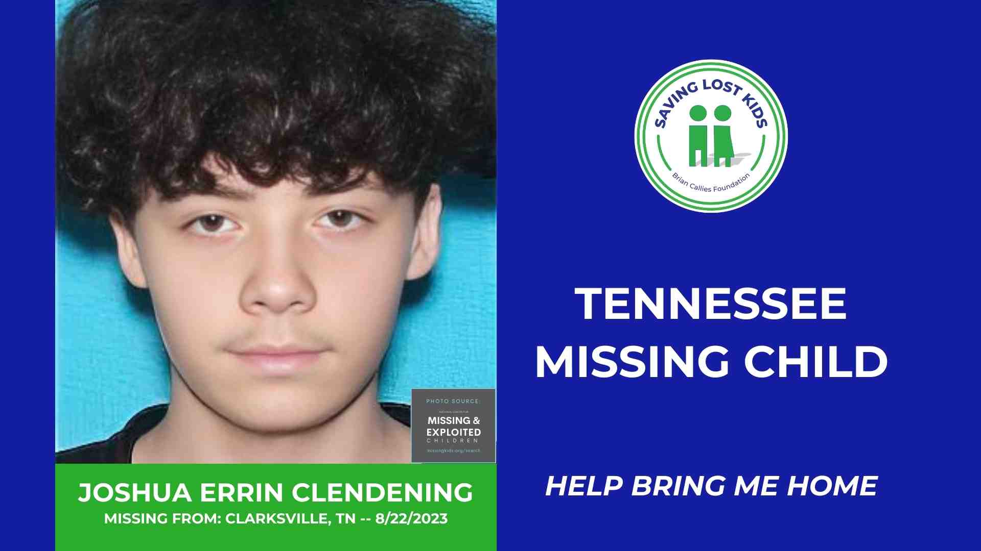 JOSHUA CLENDENING - 15YO MISSING CLARKSVILLE, TN BOY - MIDDLE TN hdr