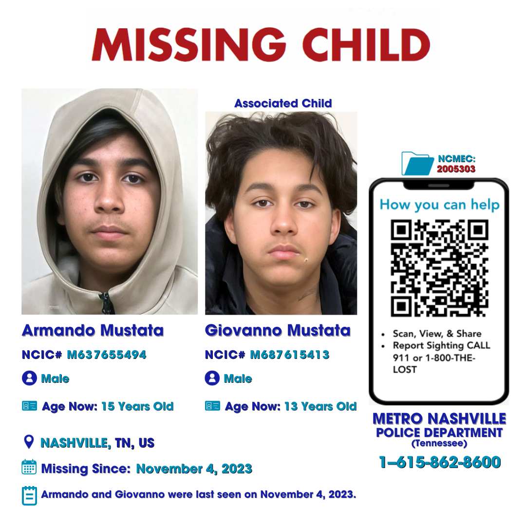 ARMANDO MUSTATA - 15YO MISSING NASHVILLE, TN BOY - MIDDLE TN poster