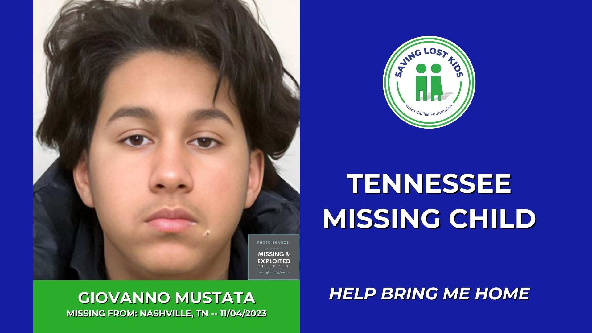 GIOVANNO MUSTATA - 13YO MISSING NASHVILLE, TN BOY - MIDDLE TN hdr