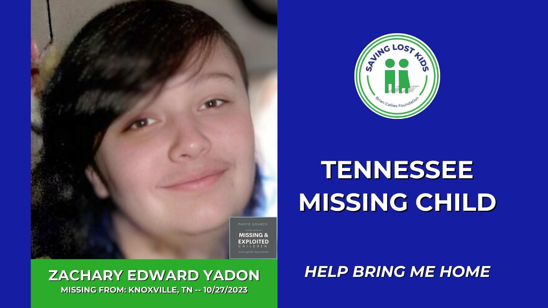 ZACHARY EDWARD YADON - 14YO MISSING KNOXVILLE, TN BOY - EAST TN hdr